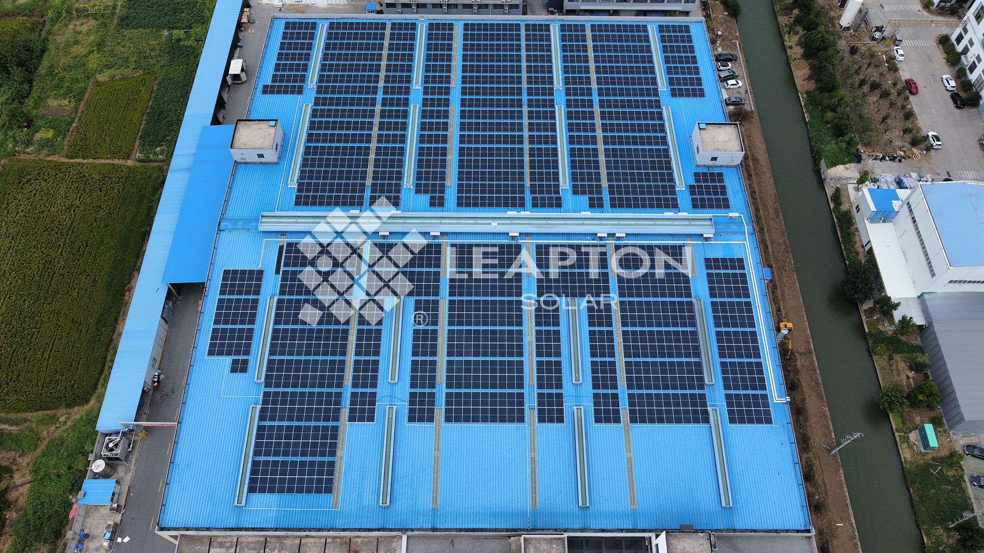 A new distributed solar system of Leapton Energy in China has completed
